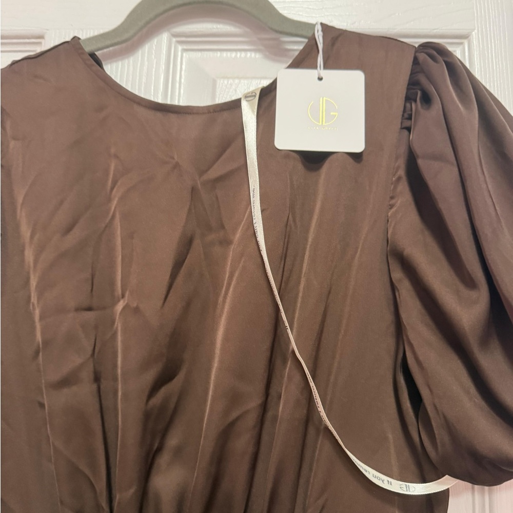 Chic Brown Maxi Dress - Picture 4 of 4